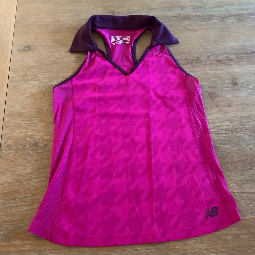 New Balance Pink Collared Tank Top Women’s Size Medium M